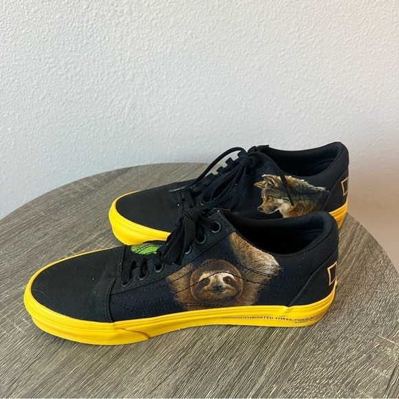 NWOT Vans Old Skool Black National Geographic Photo Aark Animal Sneakers sz 6.5 - Picture 7 of 16